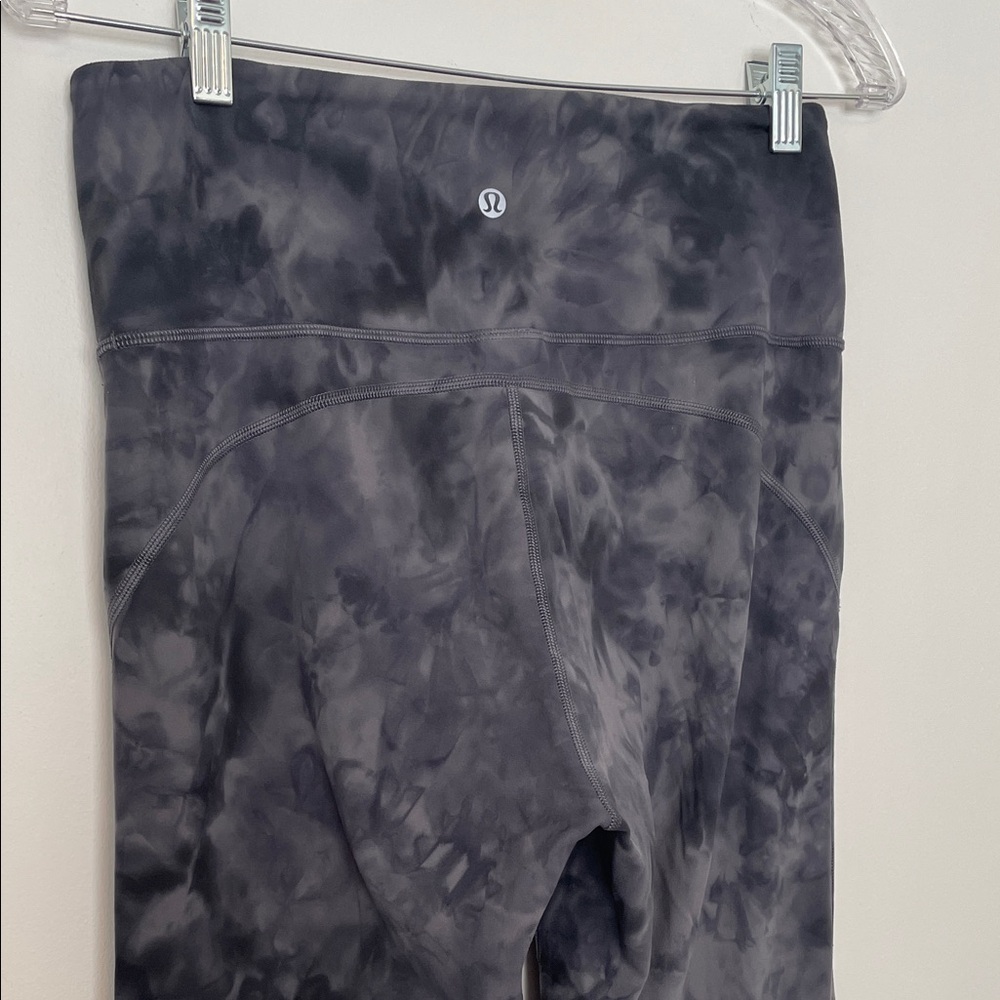 lululemon athletica Black Gray Tie-Dye Flare Leggings size 10